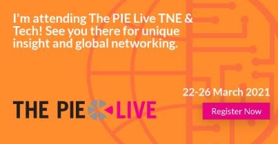 I’ll be attending the virtual The PIE Live TNE & Tech event from March 22-26, 2021 #PIELive21