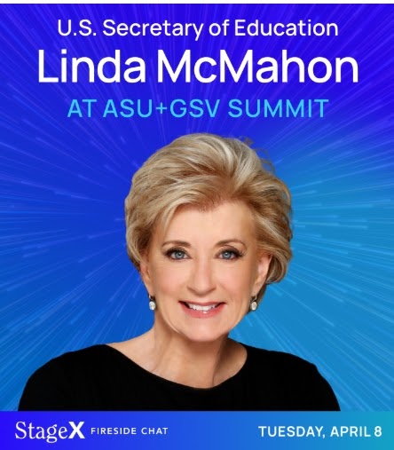 Secretary of Education Linda McMahon Scheduled for ASU+GSV Summit, April 8, 2025