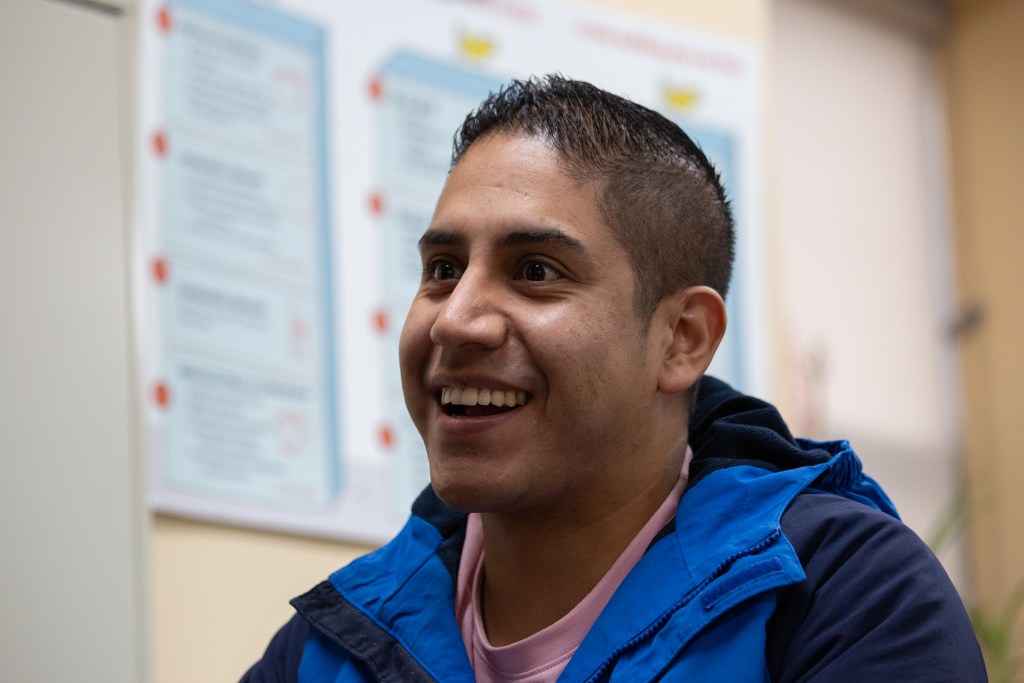 Columbian immigrant Oscar Lima says learning English will help him work in the food service industry.