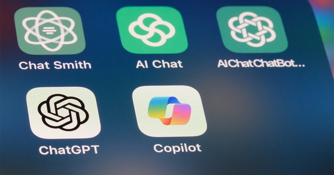 View of AI apps on a mobile device