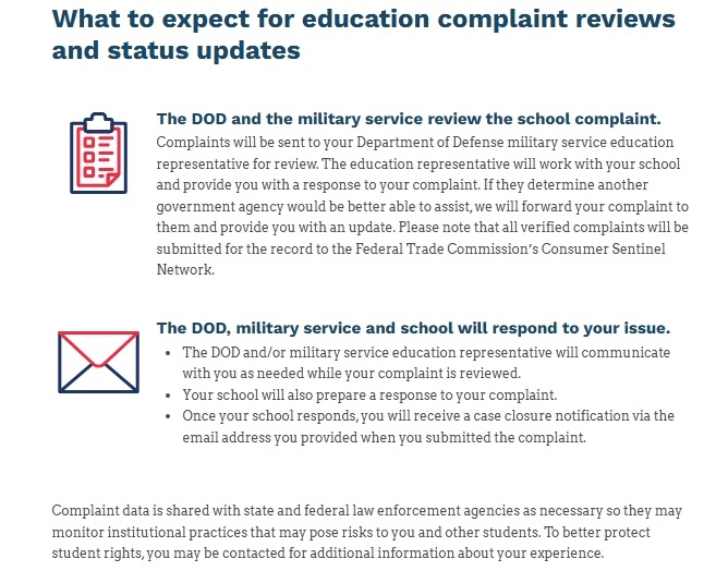 DOD Fails to Update Postsecondary Education Complaint System