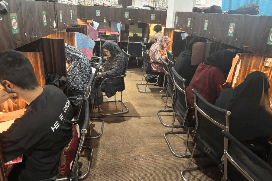Among explosions and gunfire, a quiet place to study