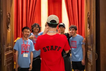 Free Speech Forum students and counselors exploring the Supreme Court