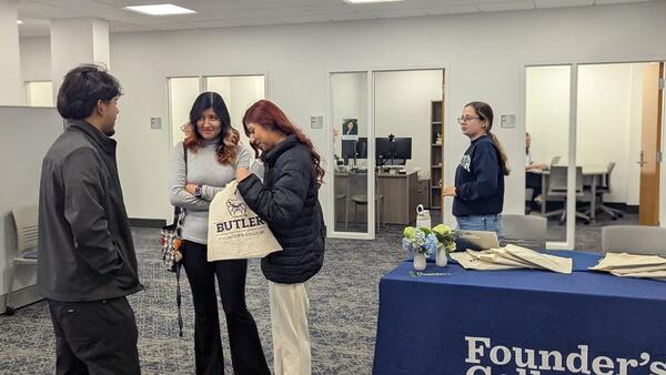 Founder’s students in student center