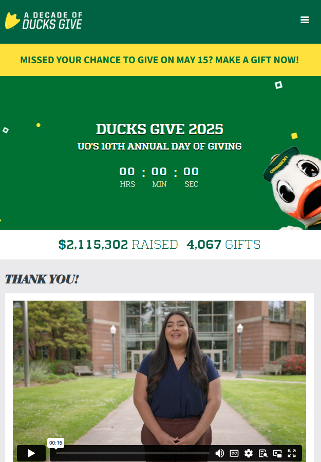 University of Oregon Giving Day